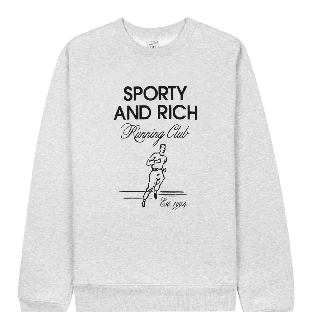 Sporty & Rich Light Gray Crewneck Sweater